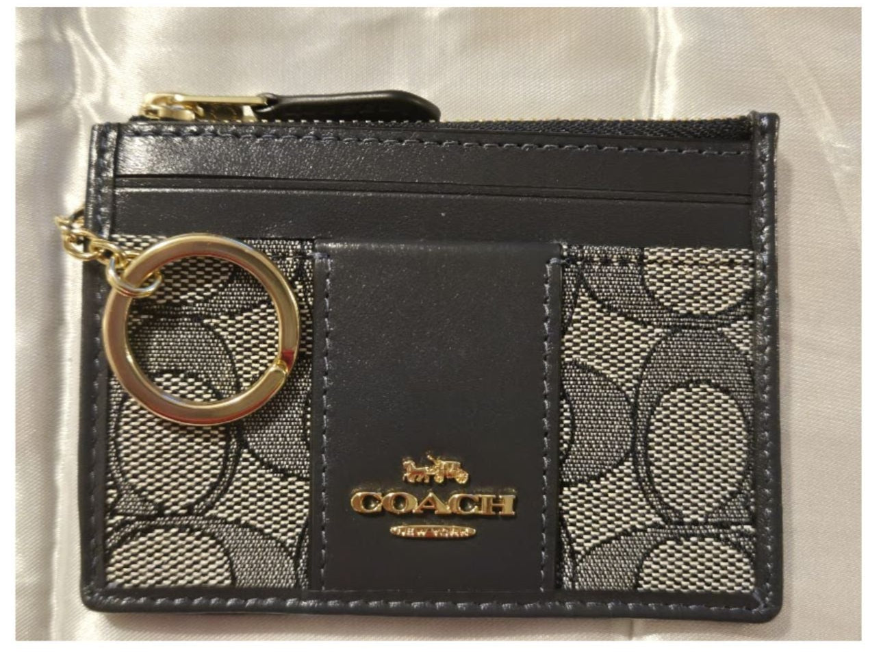 Coach Mini ID Skinny in Signature Jacquard