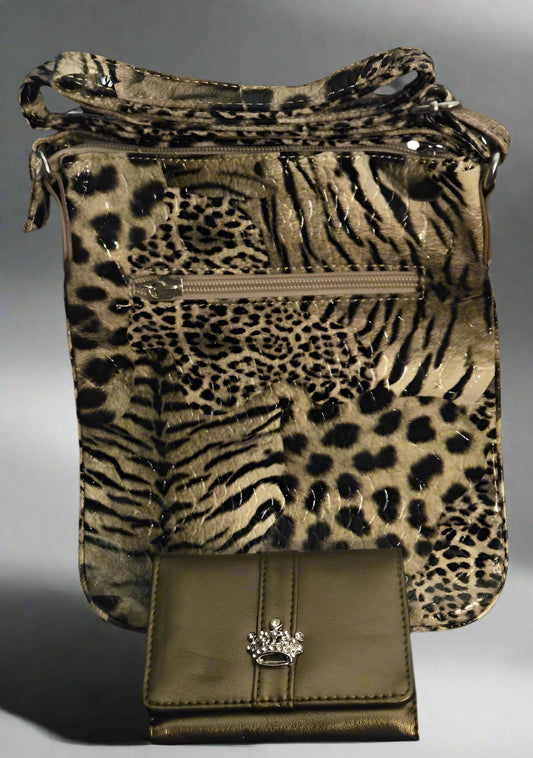 Leopard Print Crossbody w/ Matching Wallet