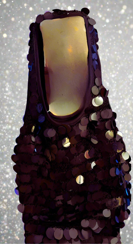 Black Sequin Slouchy Shoulder Bag w/ Wallet