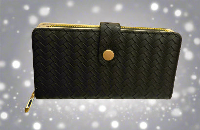 Black Sequin Slouchy Shoulder Bag w/ Wallet